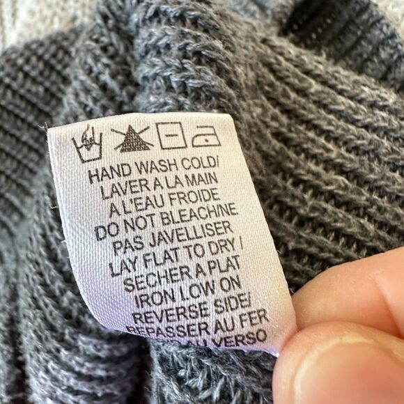 Gentle Fawn Nino Gray Color Block Stripe Knit Sweater Pullover V-Neck XS - Picture 10 of 11